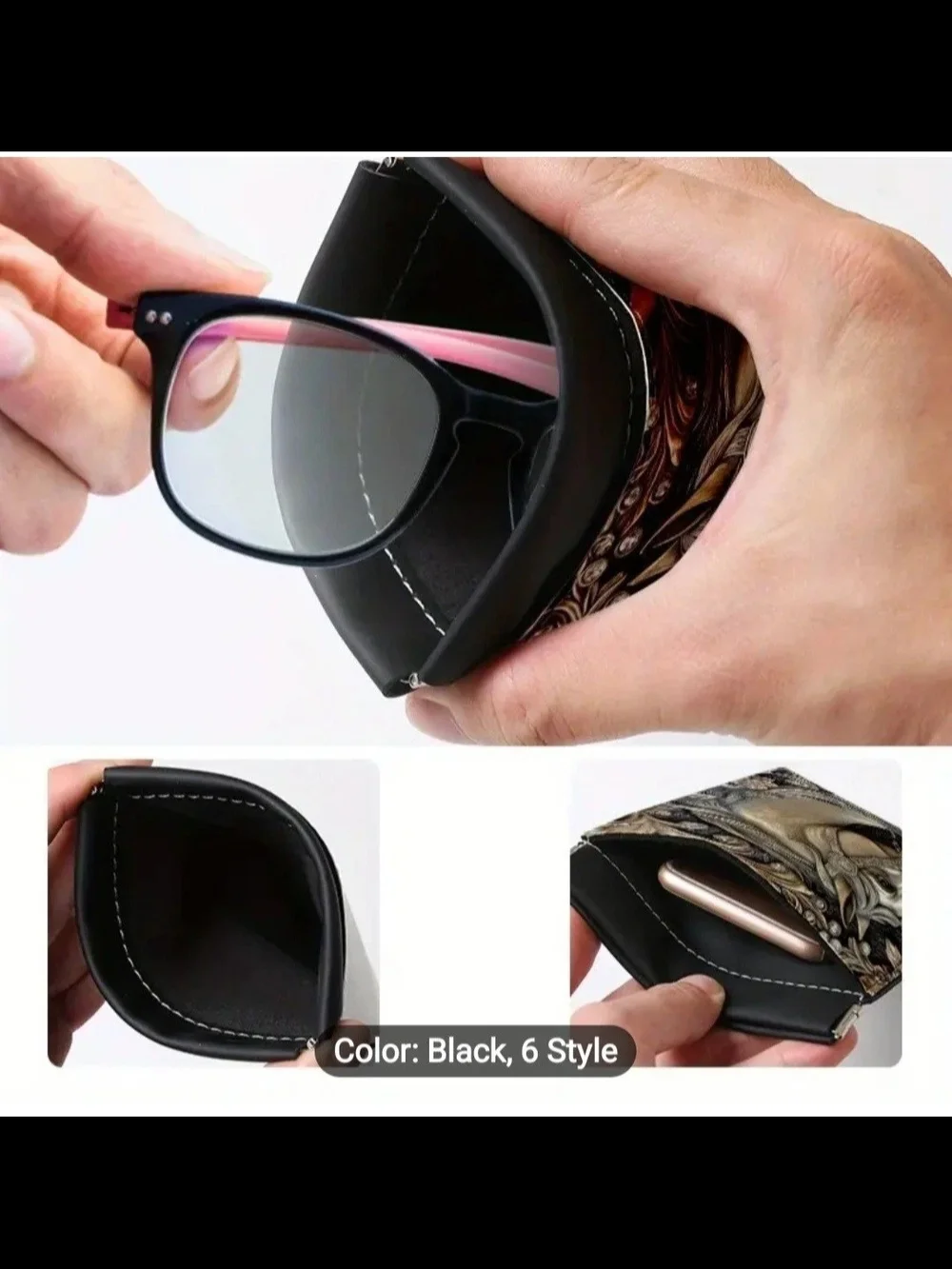 Elequent Equestrian Embossed Relief Horse Head Pocket Pouch For Phone/Cards Etc.